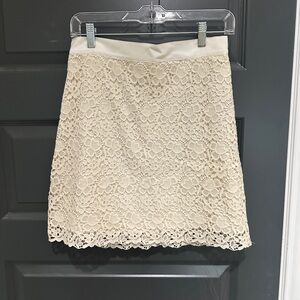 Loft Eyelet Cream Lace Skirt